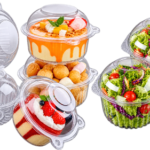 Clear Disposable Food & Salad Containers with Dome Lids